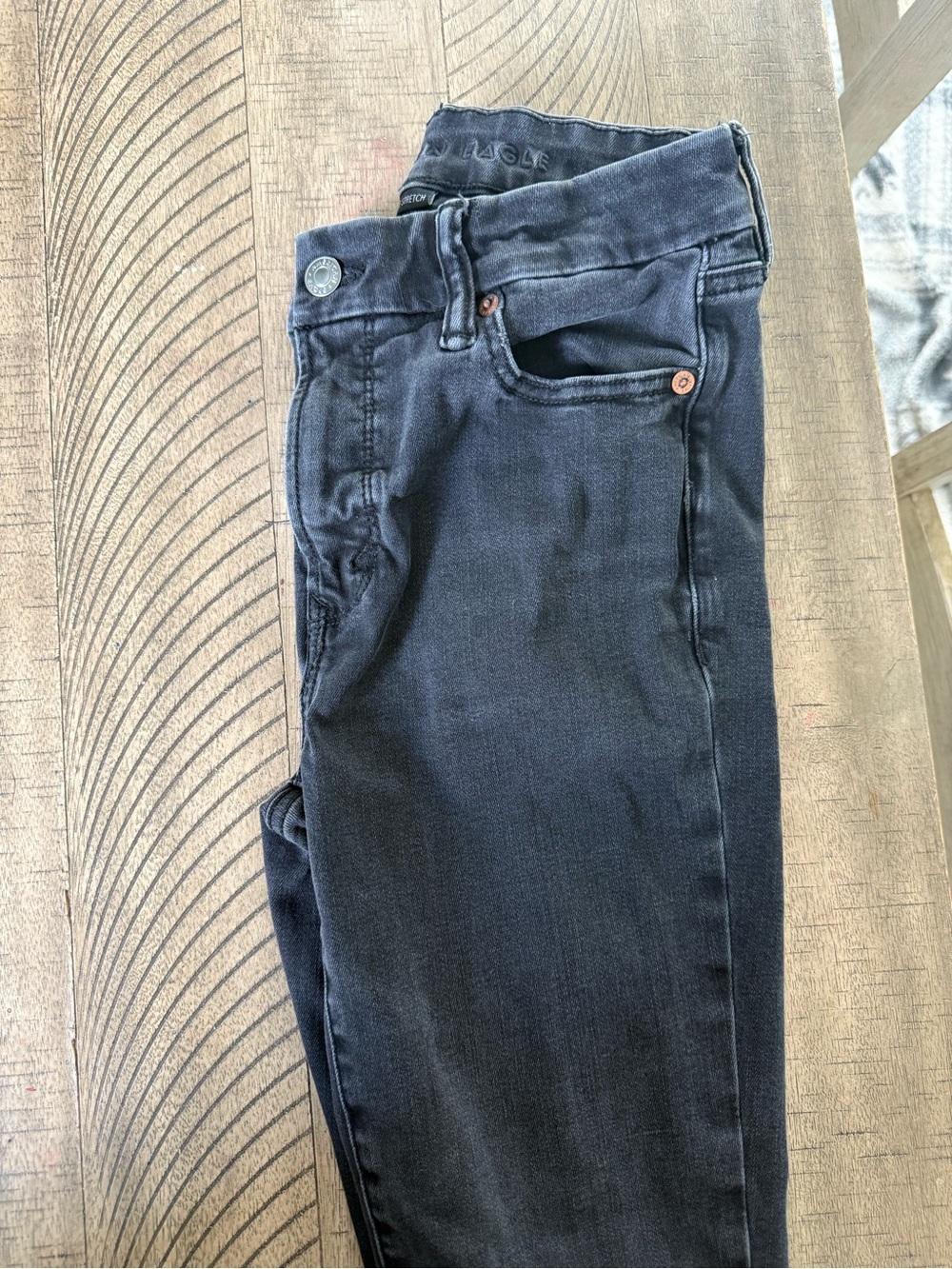 American Eagle Outfitters Gray Washed Skinny Jeans
